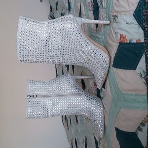 Elditas Womens Sparkle Rhinestone Booties